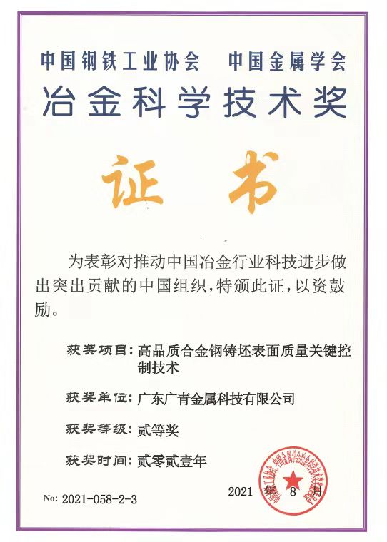 03-2021年度中国钢铁工业协会、中国金属学会冶金科学技术奖二等奖 LEWIN·乐玩-(中国唯一)官方网站